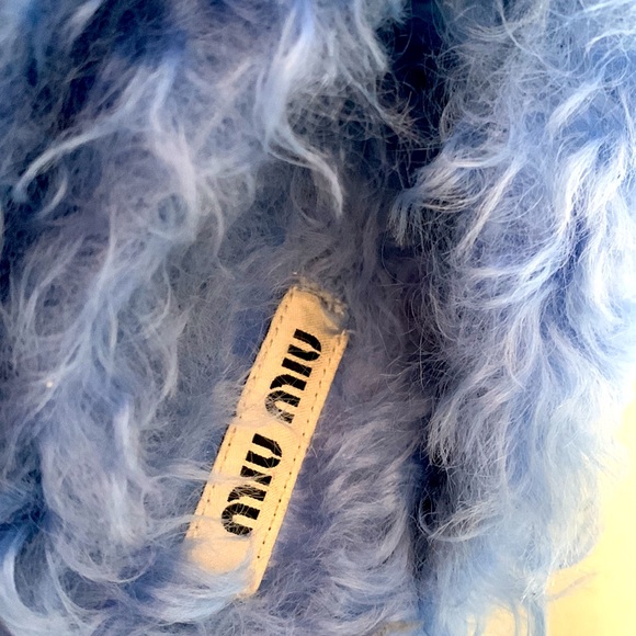 🦋 MIU MIU Wedge Shearling Fur Platform Espadrille Sandals Italian NWOT🦋 - Picture 6 of 10